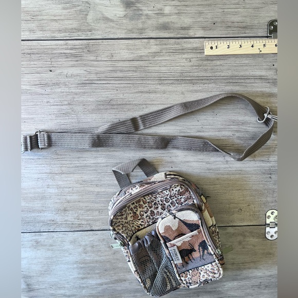 Vintage Pioneer Express Safari Tapestry Crossbody Travel Bag Y2K Animal Lovers - Picture 10 of 11